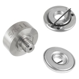JAMHER 5/8''-11 Thread Adapter with 2Pcs 5/8''-11 Flange Lock Nut Kit Stainless Steel Diamond Core Drill Bit Adapter Suitable for XLOCK Angle Grinder Convert and Install Saw Blades, Polish Discs, etc