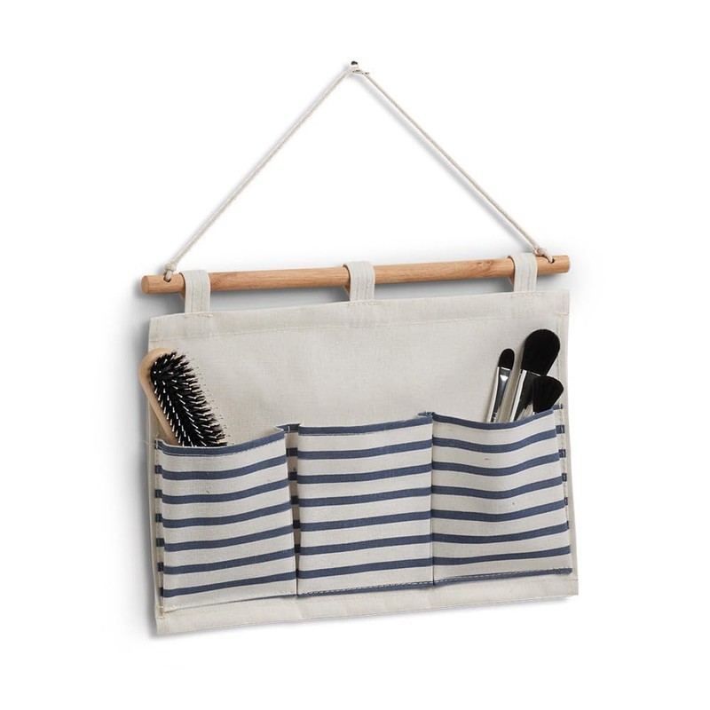 Zeller 14285 Hanging Storage Box Stripes 8 Compartments Cotton /