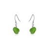 Peridot Raw Nugget Earrings in Stainless Steel