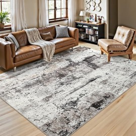 AROGAN 9×11 Living Room Rug Coffee Area Rug Machine Washable Boho Rug Non Slip Abstract Vintage Indoor Large Rugs for Bedroom, Classroom, College Dorm, Farmhouse, Dining Room, Kids Playroom