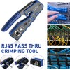 RJ45 Crimp Tool Kit Pass Thru Ethernet Crimper for Cat5e