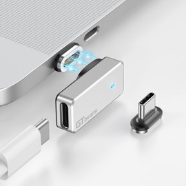 USB C Magnetic Adapter 24Pins, Magnetic Type C Connector with 2 Tips, 240W Fast Charge USB 4.0 40Gbps Data Transfer 8K@60 Hz Video Output USB-C Magnet Converter for Steam Deck and Type-C Devices