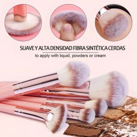 Brochas De Maquillaje Kit 20 Pcs Para Maquillaje Profesional Rosa                                                                                     