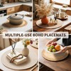 Handmade Round Boho Placemats Set of 6 | Natural Woven