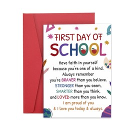 First Day of School Gifts for Boys Girls, Back to School Supplies, First Day of Kindergarten Preschool High School Gifts for Students, Back to School Card, School Stuff for Kid Girls Boys Son Daughter