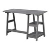 Convenience Concepts Designs2Go Trestle Desk with Shelves, 47", Charcoal Gray