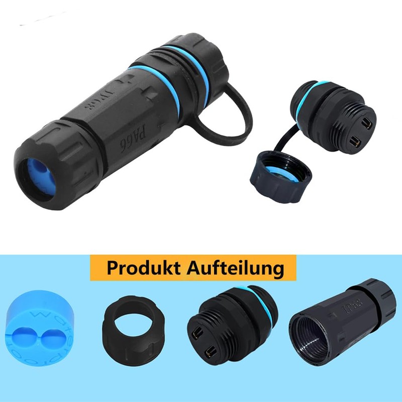 PENGLIN Pack of 2 M20 IP68 Waterproof Double USB Type