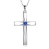 ONEFINITY Cross Necklace 925 Sterling Silver Origami Cross Birthstone Pendant