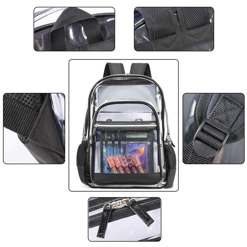 O-TBOST Clear Backpack for Women Transparent Heavy Duty Bookbag 15.6"