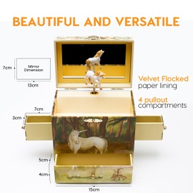 Enchantmints Unicorn Horse Musical Jewelry Box Spins to "The Unicorn" Treasure Storage