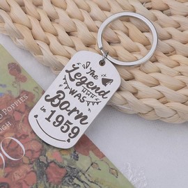 Guqqeuc 65th Birthday Gifts Keyring for Women Men 65 Year Old Gifts for Men Women Dad Mum Birthday Gifts for 65 Year Old Man Woman 65th Birthday Keyring Gifts for Friends Happy Birthday Keyring