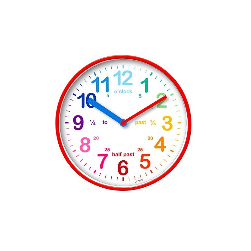 Acctim Wickford Kids Teaching Wall Clock Quartz Rainbow Dial Quarter