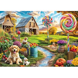 Puzzles 1000 Pieces for Adults jigsaw puzzles for adults-Colorful Sweet Home-1000 Piece Puzzle Classic Educational Games Beautiful Decoration Puzzle