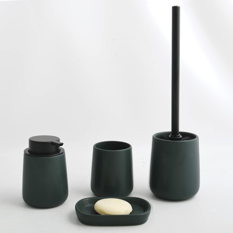MSV Maonie Toilet Brush Ceramic Toilet Brush Set Matt Dark
