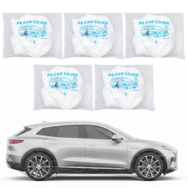 5 Pack Disposable Car Covers, Plastic Car Cover, 12.4 ft x 21.6 ft