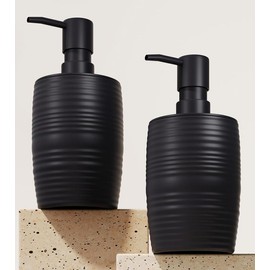 2 count Soap Dispenser, Matte Black Soap Dispenser Set for Bathroom, Small Hand Dish Soap Dispenser with Pump, Soap and Lotion Dispenser for Kitchen, Dispensador De Jabon De Cocina, 2 Pack - Color: 1 Pack