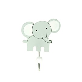 Mousehouse Gifts Grey Elephant Single Wooden Wall Hook Coat Hook for Girls or Boys Nursery or Bedroom