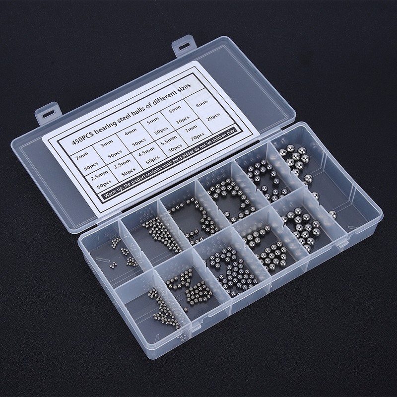 450Pcs Bearing Steel Balls Classification Kit High Hardness Caster Accessories