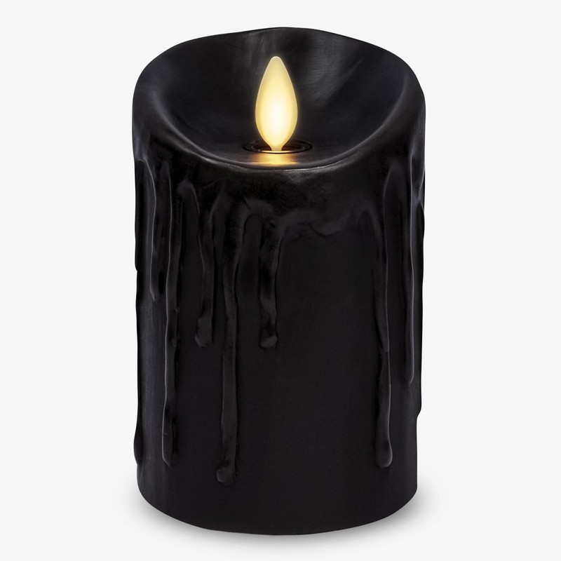 Luminara Wax Drip Flameless LED Candle, Black 3" x 4.5",