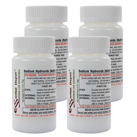 Essential Depot 1.25 lbs Food Grade Sodium Hydroxide Lye Evenly-Sized Micro Pels (Beads or Particles) - Lye Drain Cleaner - HDPE Container with Resealable Child Resistant Cap and Handle