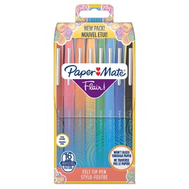 Paper Mate Flair Original Fibre Tip Pen Medium 1.0mm Pack of 16