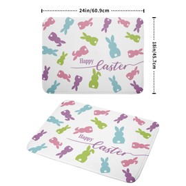 Sphragiyn Easter Dish Drying Mat for Kitchen Counter Colorful Bunny Rabbit Festival Holiday Seasonal Absorbent Reversible Microfiber Kitchen Countertop Protector Dishes Pad Large 18x24 inch