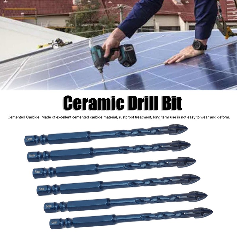 10Pcs Cross Spearhead Drill Bit Carbide Bits with 1/4in Hex