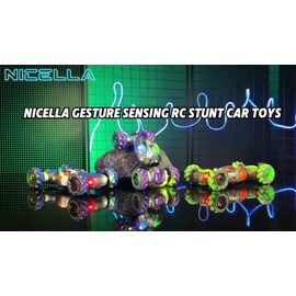 Nicella Gesture Sensing RC Stunt Car, 2.4Ghz Hand Control 360° Rotating Toys Car for kid