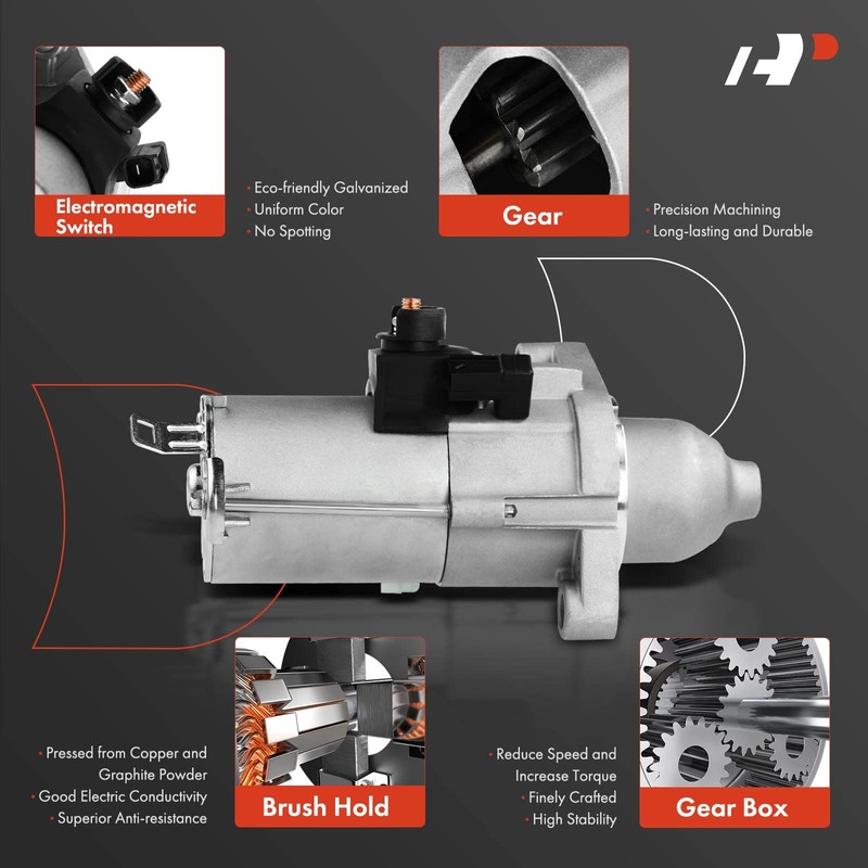 A-Premium Starter Motor Compatible with Honda Accord 2006-2012, CR-V 2007-2011,