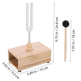 Kisangel 1 Set Tuning Fork with Wooden Resonator Box Mallet for Yoga Meditation and Relaxation Durable Construction Pure Sound Quality