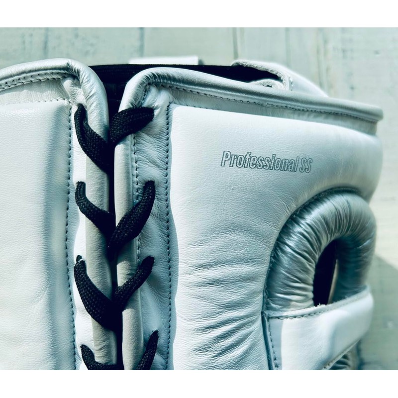 PRIZE RING "Professional SS" Lightweight Headgear, Silver/White, Large