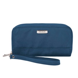Travelon RFID Blocking Double Zip Wallet, Blue, One Size, Travelon RFID Blocking Double Zip Wallet