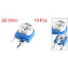 uxcell Carbon Coated Trim Potentiometer, 2KΩ, Vertical High Precision Variable