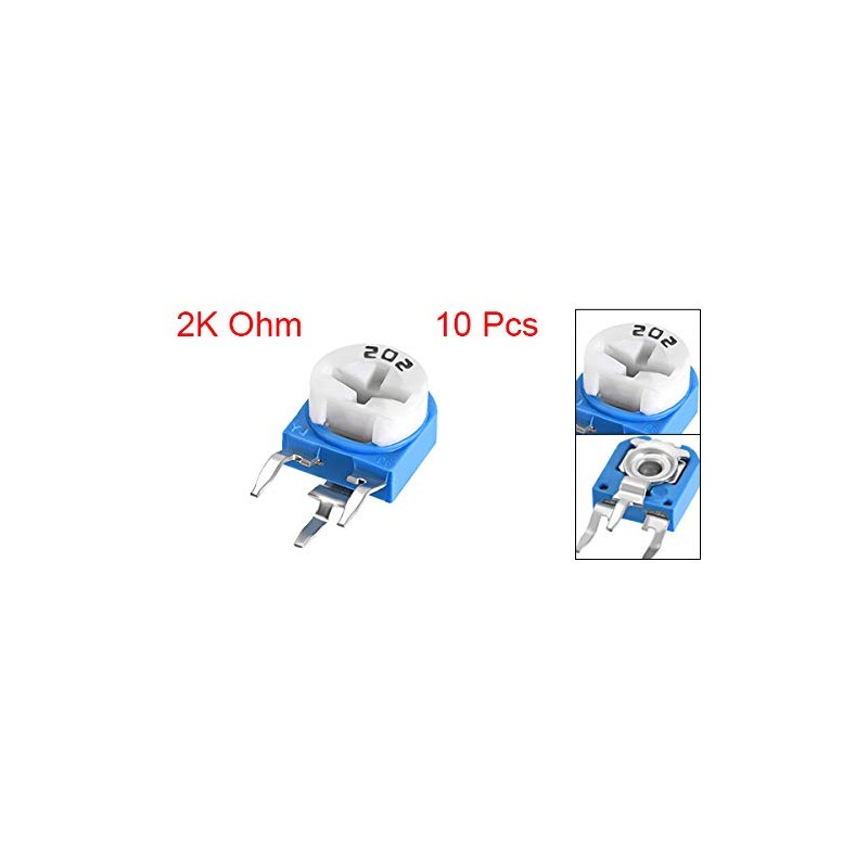 uxcell Carbon Coated Trim Potentiometer, 2KΩ, Vertical High Precision Variable