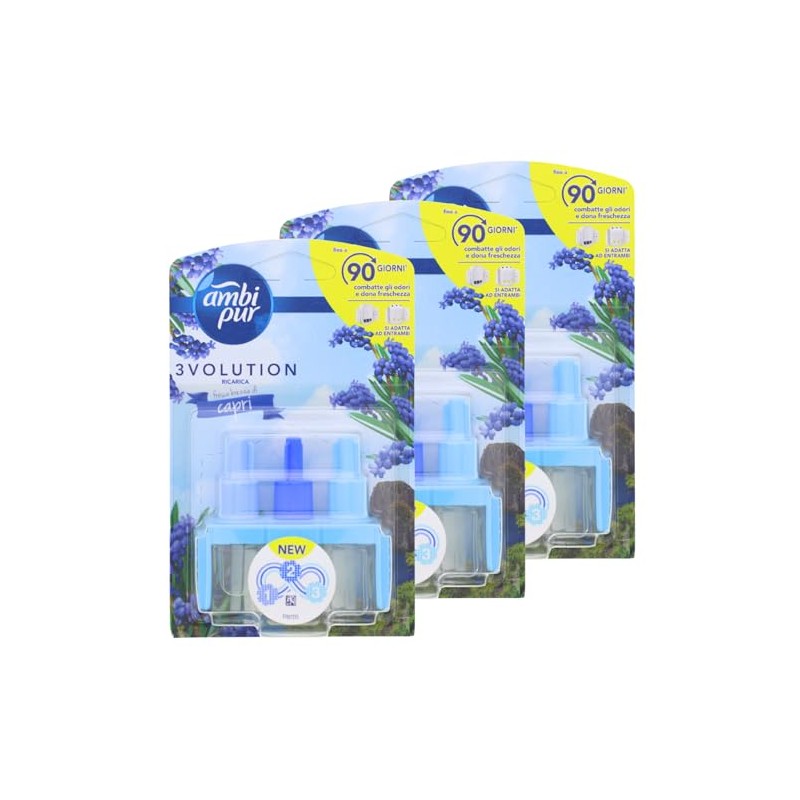 3 x Ambi Pur 3Volution Capri Air Freshener Refill 20