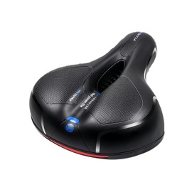 Comfortable Bike Seat Cushion for Women Men with Dual Shock Absorbing Ball，Wide Bicycle Saddle， Memory Foam Waterproof Padded Fit for Indoor/Outdoor/Stationary/Exercise/Mountain/Road Bikes（Blue）