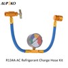 R134A AC Refrigerant Charge Hose Kit, 1/2’’ Self-Sealing Valve Can,