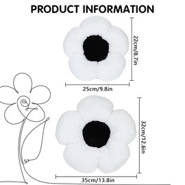 UNWAAT 4 Pack Plush Flower Car Headrest Pillow and Lumbar Support Pillow Soft Comfortable Car Headrest Pillow Cute Car Accessories for Car Driving Cute Neck Pillows for Driving Car Decor