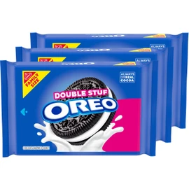 OREO Double Stuf Chocolate Sandwich Cookies, Family Size, 3 Packs
