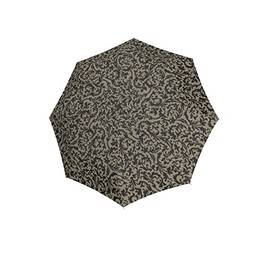 reisenthel umbrella pocket duomatic - compact pocket umbrella made from recycled PET bottles - with large push button and ergonomic handle design, taupe, Robust pocket umbrella