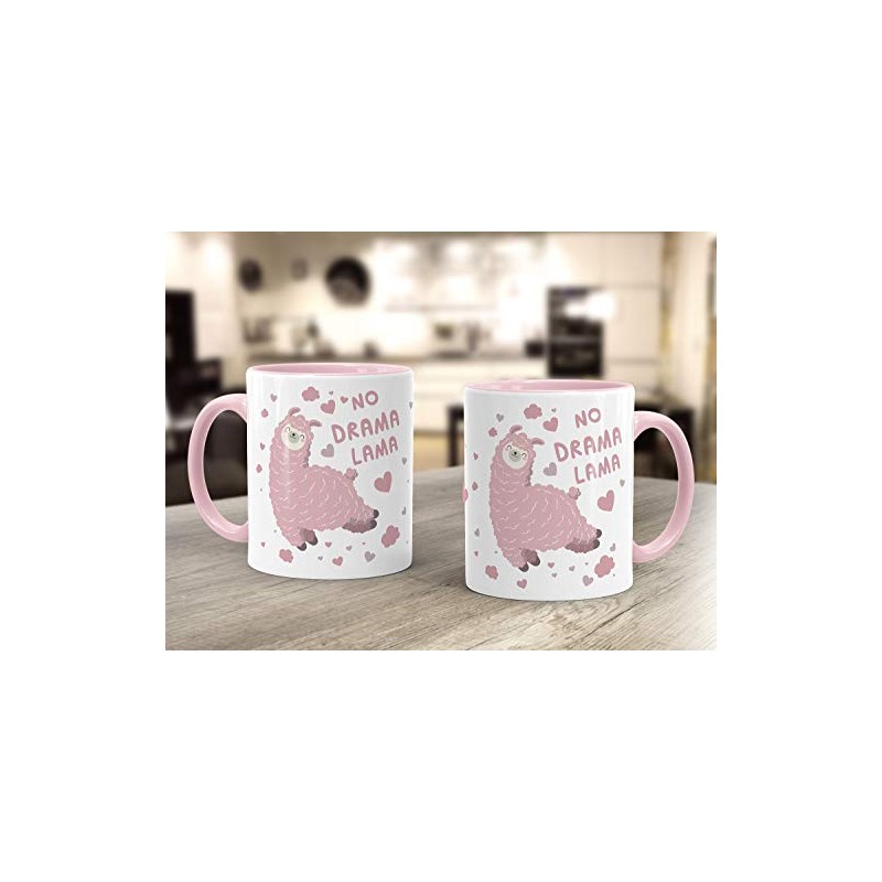MoonWorks® Kaffee-Tasse Spruch No Drama Lama Tier Motiv rosa Bürotasse