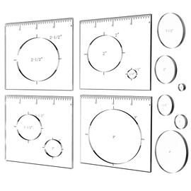Monliful Pack of 4 Circle Inlay Template Set Router Templates for Woodworking,Router Jig Templates Decorative Templates