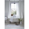 Tropik Home Narrow Width Extra Long White Bathroom Shower Curtain
