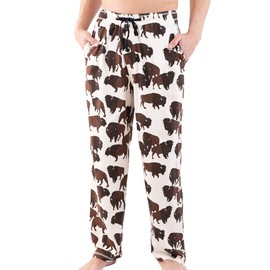 Lazy One Animal Novelty Pajama Pants For Men, Men's Separate Bottoms, Lounge Pants, Buffalo (Roam, SMALL)