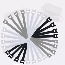 【自由に調整可能・再使用可能】 ケーブル結束バンド マジックテープ バンド ケーブルタイケーブル まとめる 調節可能結束配線収納バンド ストラップ (黒·灰·白)60個