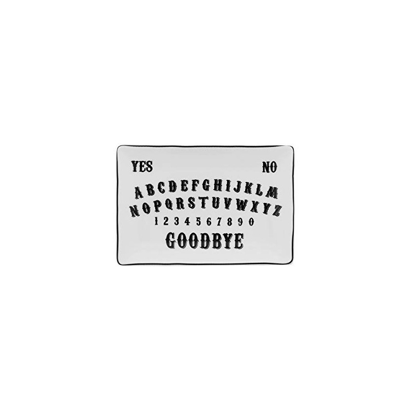 Enchanting Black & White Ceramic Spirit Board Trinket Dish -