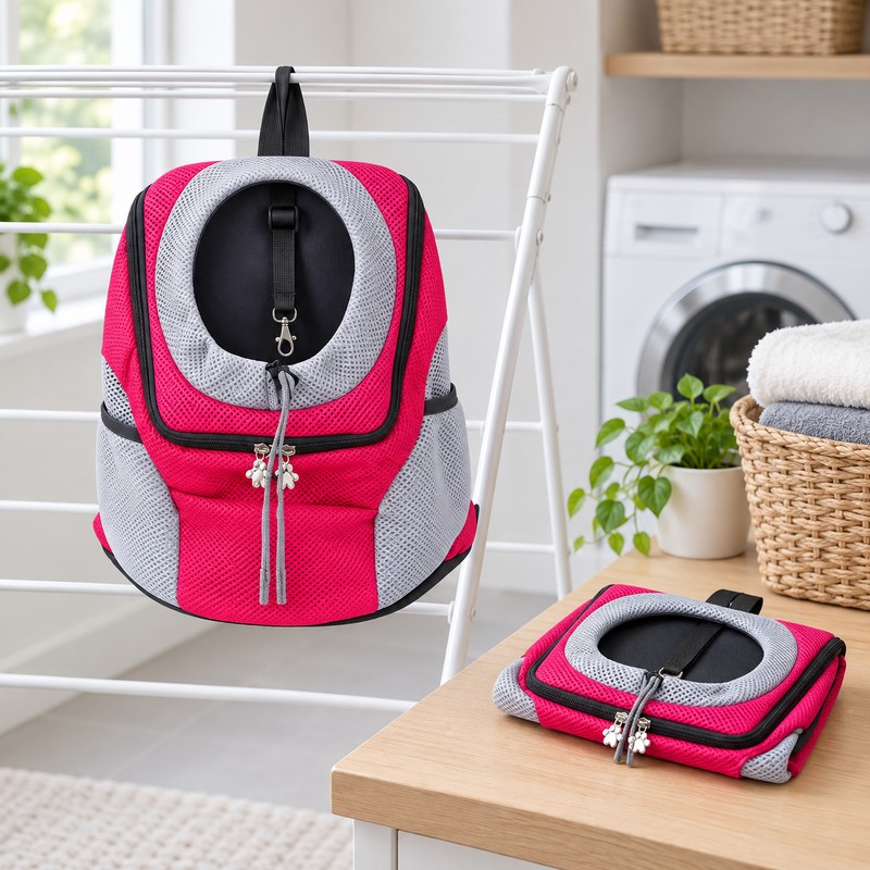 Breathable Dog Carrier Backpack for Travel – Adjustable Double-Shoulder Pet