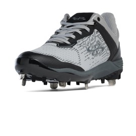 Boombah Viper Pureknit Men's Metal Cleat - Smoke - Gray/Black/Charcoal/Black - Size 10.5