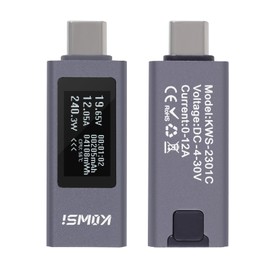 AITRIP USB C Tester Meter Phone Charging Tester USB Meter Current Meter Voltage Meter 4-30V 12A Ammeter with Display, USB C Meter Voltmeter 2pcs