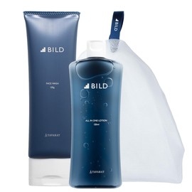 BILD All-in-One Face Wash with Foaming Net, Full Set, 4.2 oz (120 g), Skin Care, Men's 30s (All-in-One + Face Wash + Foaming Net)